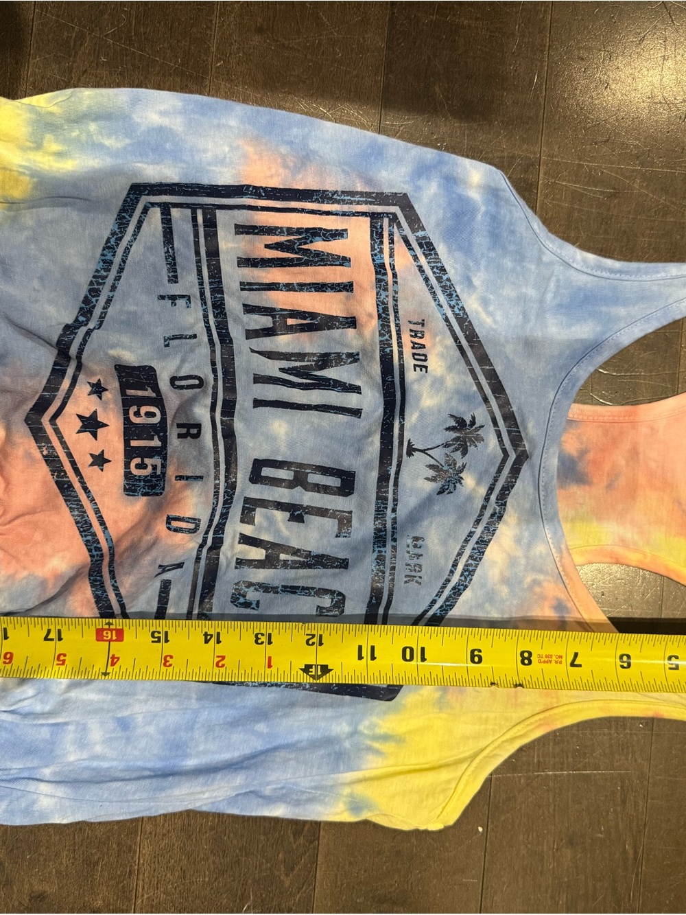 Exit Miami Beach Tie-Dye Fringe Tank Top | Size S - Picture 11 of 11